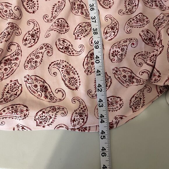 Lands End Womens Short Sleeve Midi Shirt Dress Size 3X Pink Paisley Everyday - Picture 10 of 11